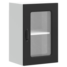 vidaXL Kitchen Wall Cabinet with Glass Door Kalmar Black Engineered Wood