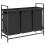 VidaXL vidaXL Laundry Basket 3 Compartments with Shelf Black Oak laundry hamper 1