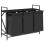 VidaXL vidaXL Laundry Basket 3 Compartments with Shelf Black Oak laundry hamper 5