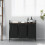 VidaXL vidaXL Laundry Basket 3 Compartments with Shelf Brown Oak laundry hamper 3