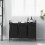 VidaXL vidaXL Laundry Basket 3 Compartments with Shelf Black Oak laundry hamper 3