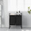 VidaXL vidaXL Laundry Basket 2 Compartments with Wheels Grey Sonoma laundry hamper 3