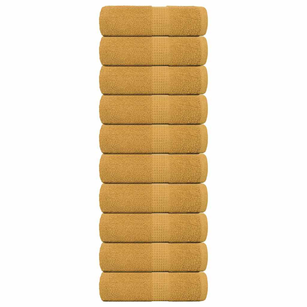 Vidaxl Soap Towels 10 Pcs Gold 30X30 Cm 360 Gsm 100% Cotton Towel Bath Towel