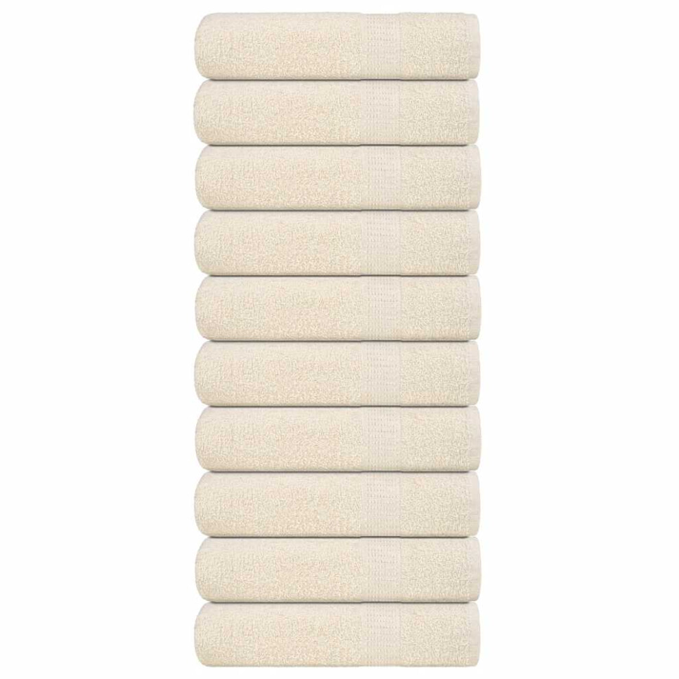 Vidaxl Bath Towels 10 Pcs Cream 100X150 Cm 360 Gsm 100% Cotton Towel