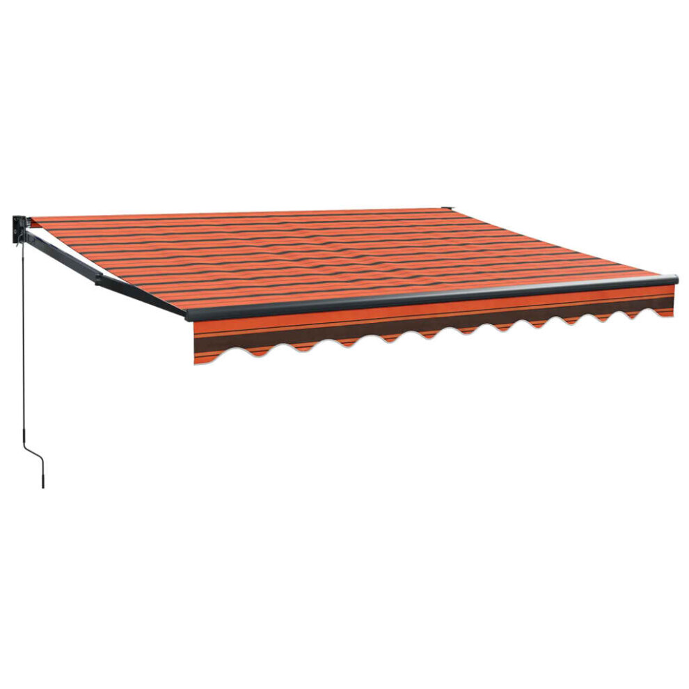 vidaXL Retractable Awning Orange and Brown 3.5x2.5 m Fabric and Aluminium