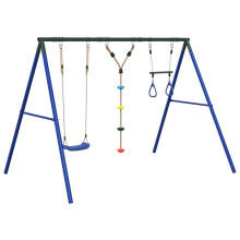 vidaXL Outdoor Swing Set with Swing, Trapeze, Ladder Play Swing Kids Swing Set