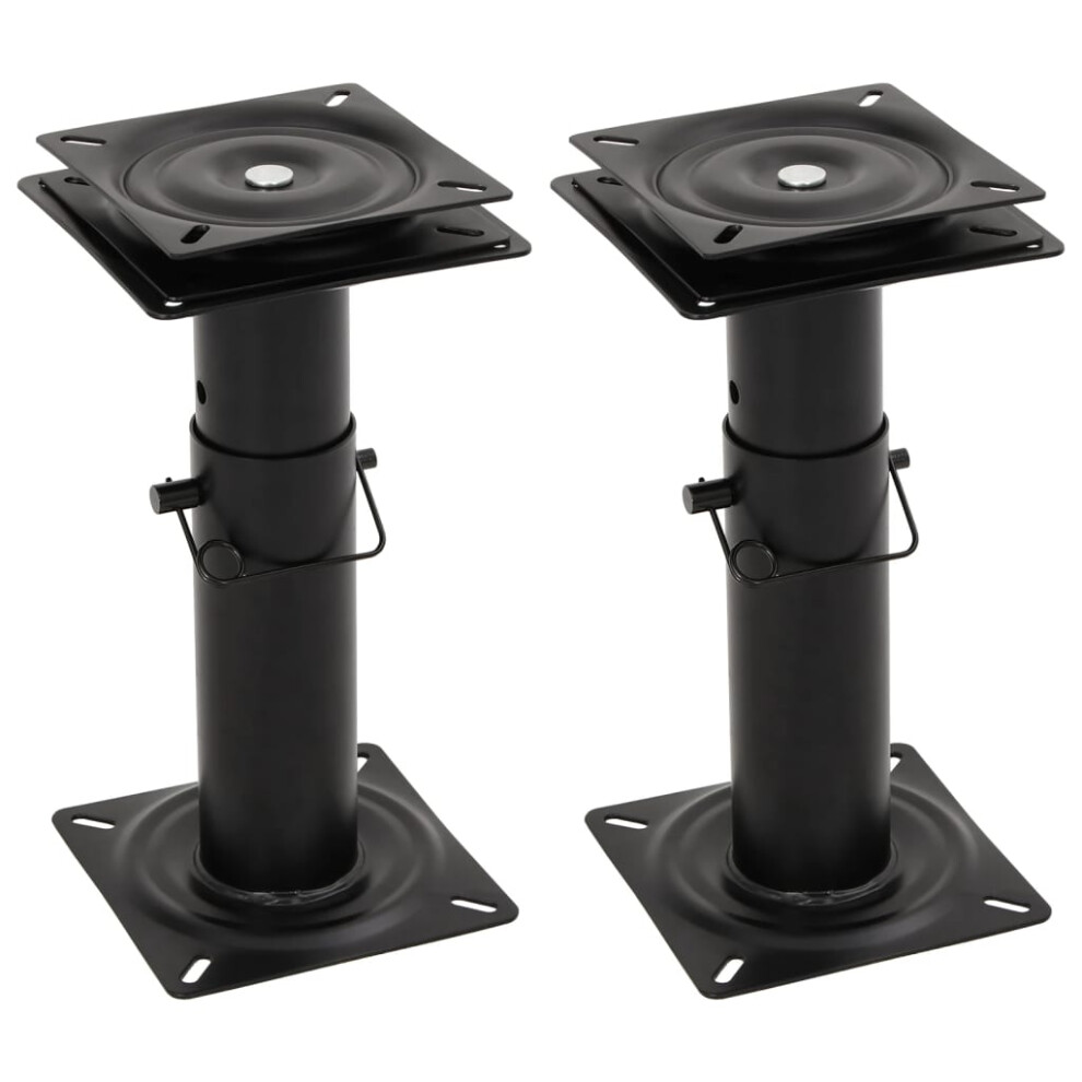 vidaXL Boat Seat Pedestals with 360 Seat Swivel 2 pcs Adjustable Height Steel