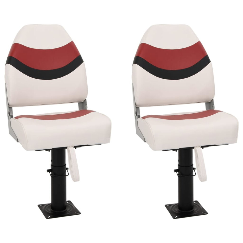 vidaXL Boat Seats & Pedestal Height Adjustable 360 Rotatable Canoe Seat 2 pcs