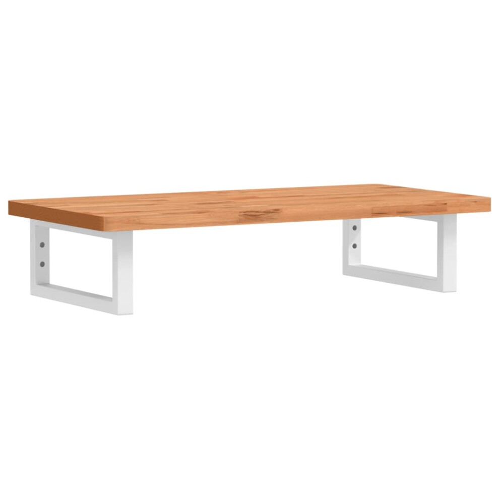 vidaXL Basin Shelf Wall Mounted Bathroom Countertop Steel and Solid Wood Beech