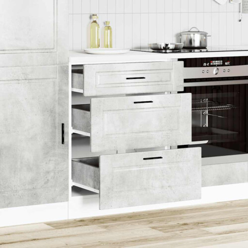 VidaXL vidaXL Kitchen Base Cabinet Porto Concrete Grey Engineered Wood 2