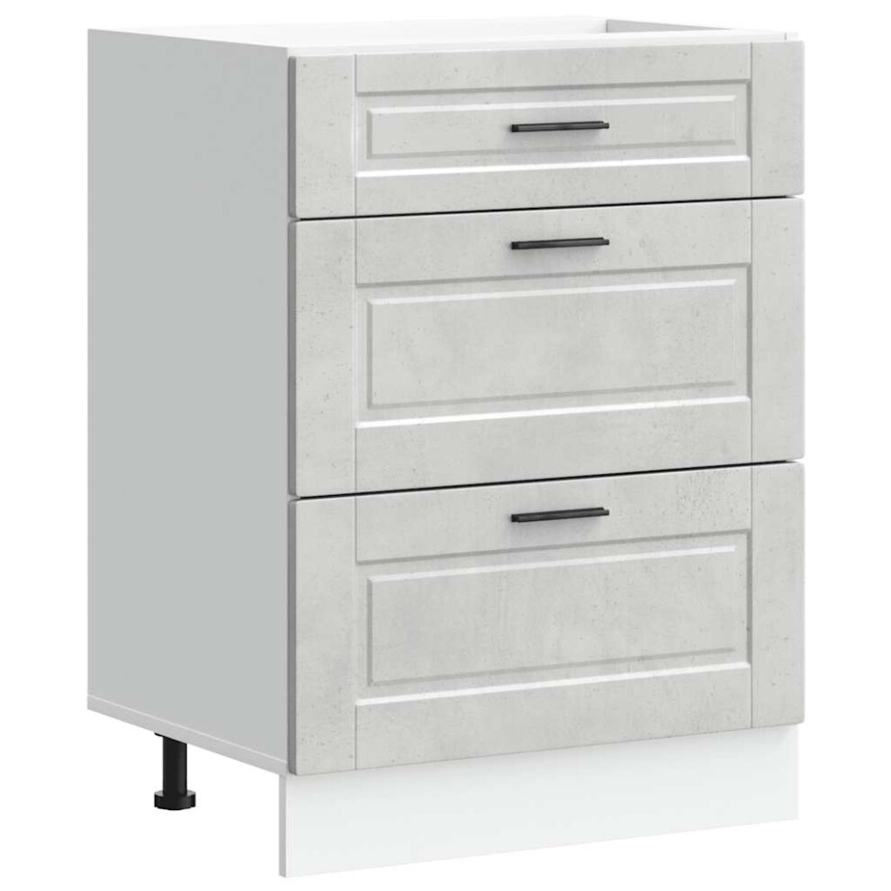 Vidaxl Kitchen Base Cabinet Porto Concrete Grey Engineered Wood