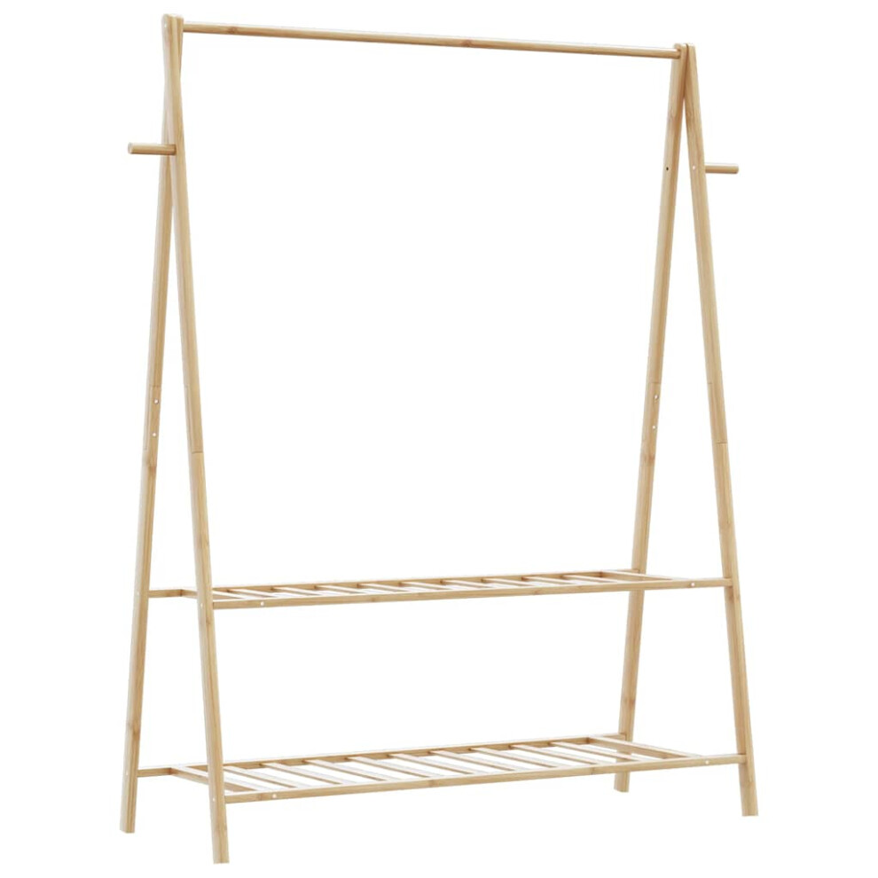 Vidaxl Clothes Rack With Shelves 132X45.5x150.5 Cm Bamboo Coat Rack
