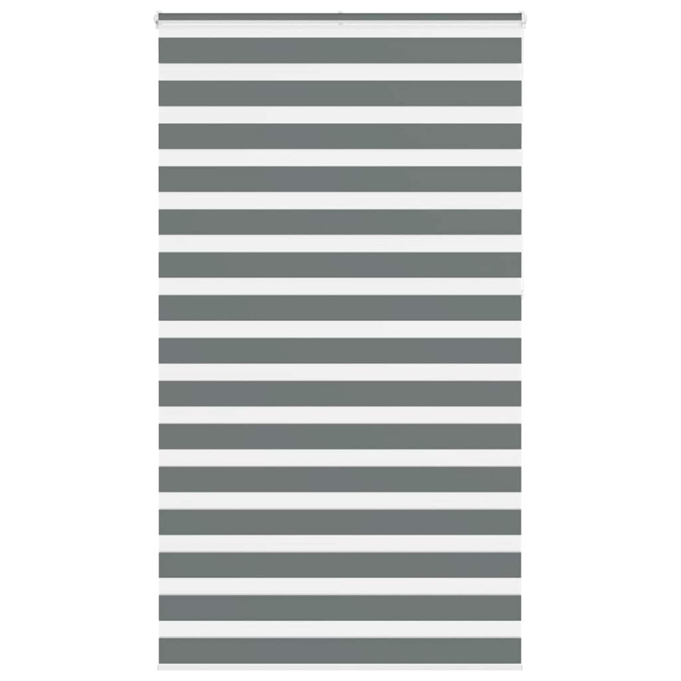 vidaXL Zebra Blind Dark Grey 135x230 cm Fabric Width 130.9 cm Polyester