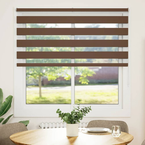 VidaXL vidaXL Doppelrollo Braun 140x150 cm Stoffbreite 135,9 cm Polyester 1