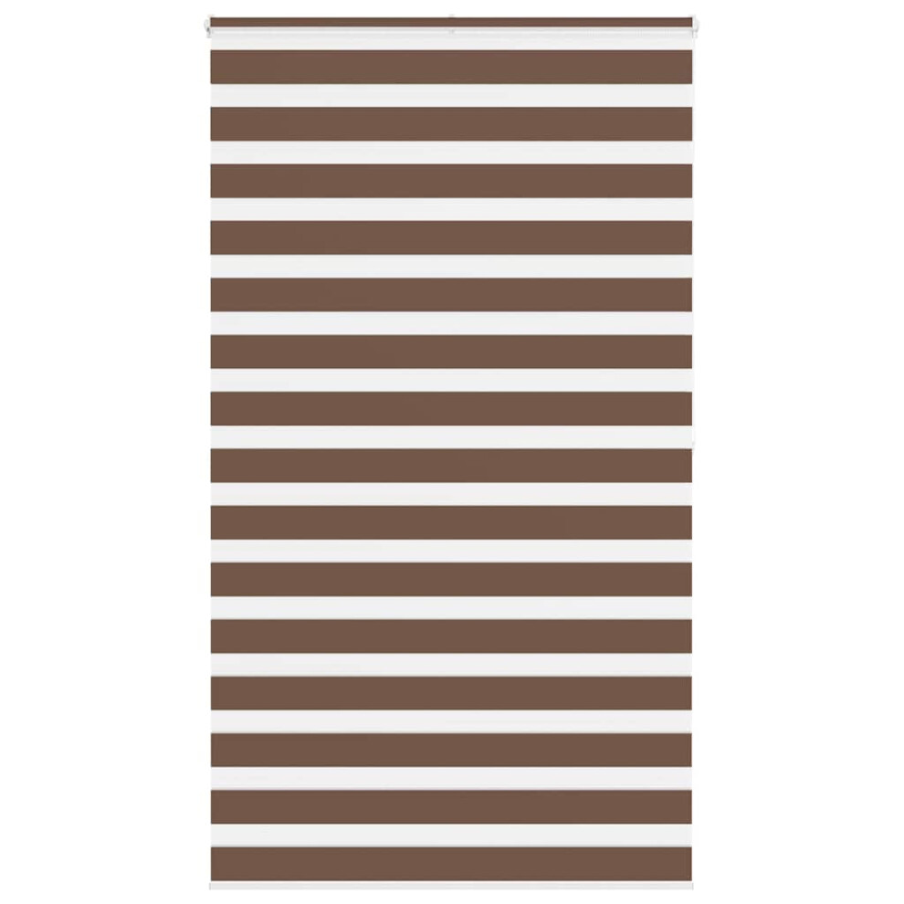 vidaXL Zebra Blind Brown 135x200 cm Fabric Width 130.9 cm Polyester