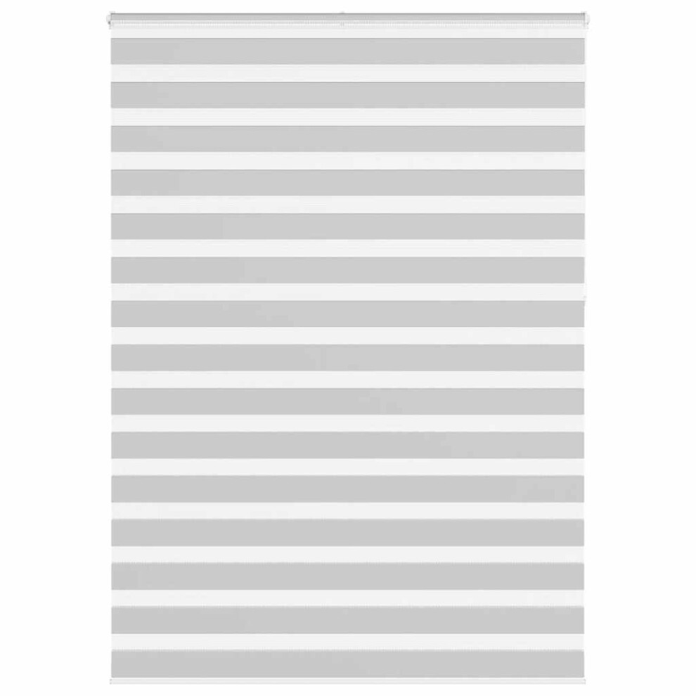 vidaXL Zebra Blind Light Grey 155x230 cm Fabric Width 150.9 cm Polyester