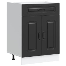 vidaXL Kitchen Base Cabinet Kalmar Black Engineered Wood sink base cabinet