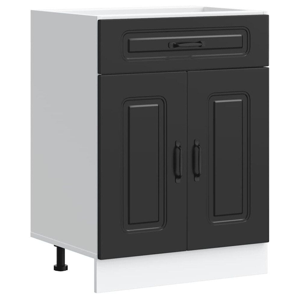vidaXL Kitchen Base Cabinet Kalmar Black Engineered Wood sink base cabinet