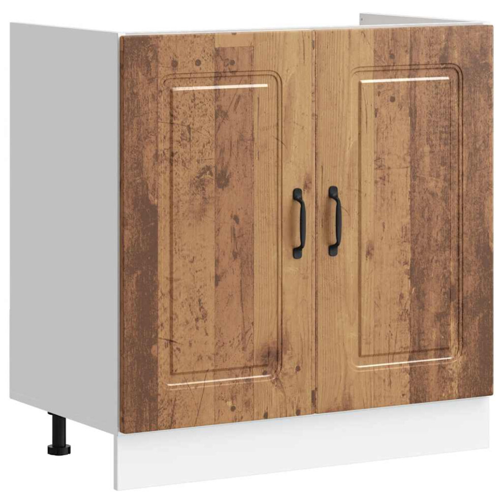 vidaXL Sink Base Cabinet Kalmar Old Wood 80x46x81.5 cm Engineered Wood