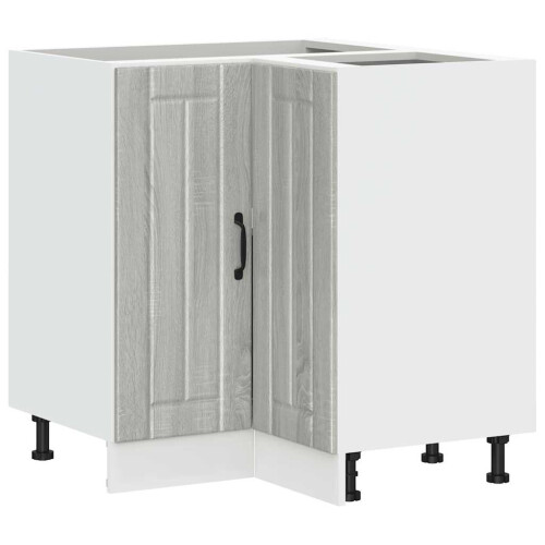 VidaXL vidaXL Kitchen Corner Base Cabinet Lucca Grey Sonoma Engineered Wood 1