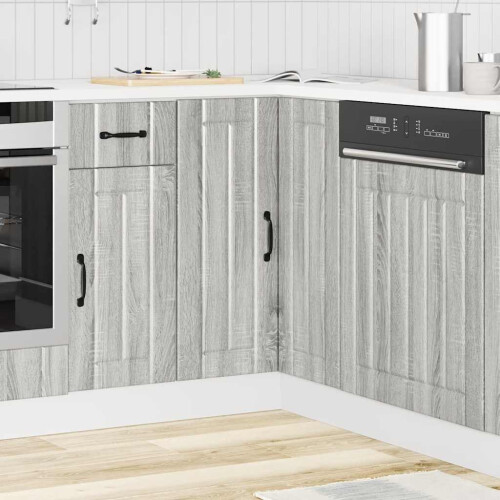 VidaXL vidaXL Kitchen Corner Base Cabinet Lucca Grey Sonoma Engineered Wood 2