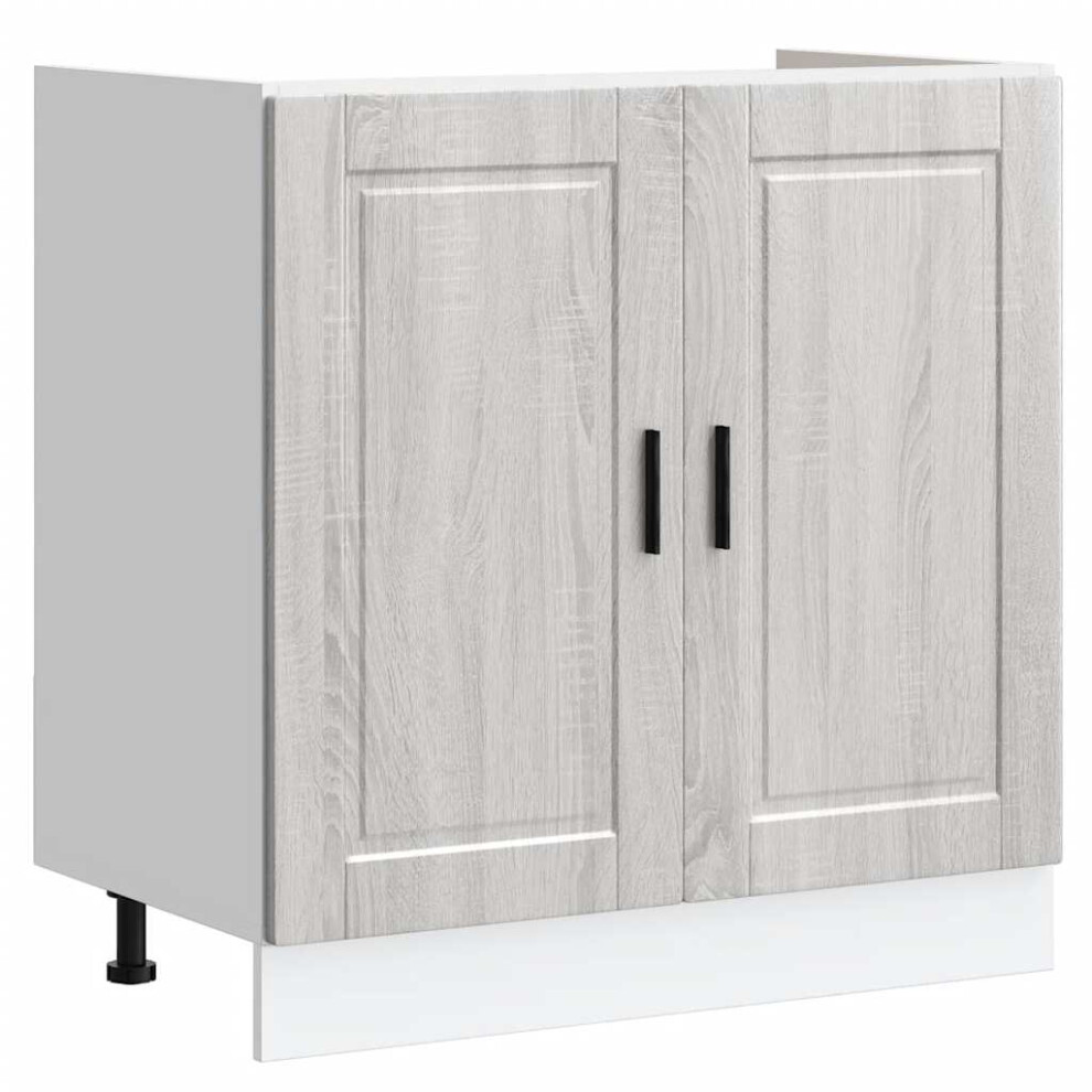 vidaXL Sink Base Cabinet "Porto" Grey Sonoma 80x46x81.5 cm Engineered Wood