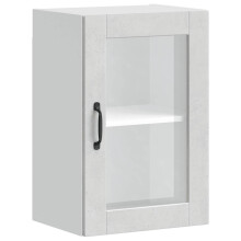 vidaXL Kitchen Wall Cabinet with Glass Door Porto Concrete Grey
