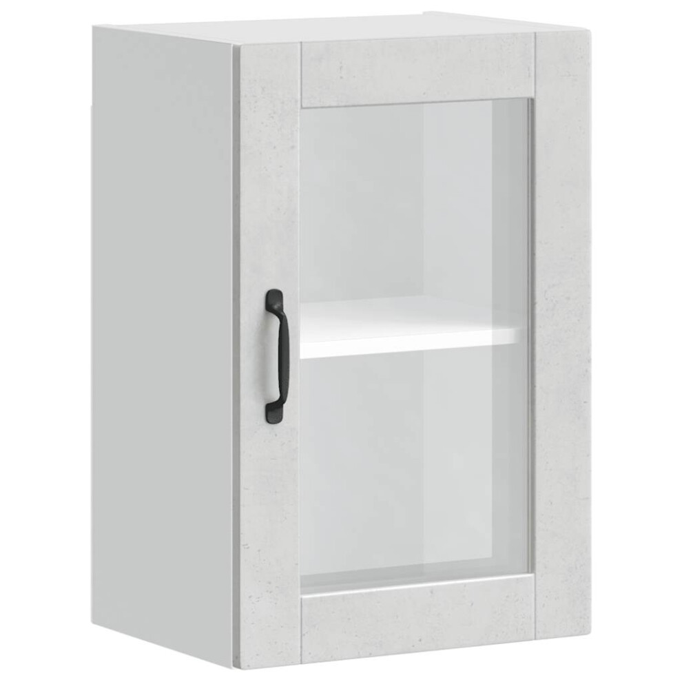 Vidaxl Kitchen Wall Cabinet With Glass Door Porto Concrete Grey