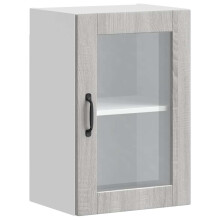 vidaXL Kitchen Wall Cabinet with Glass Door Porto Grey Sonoma