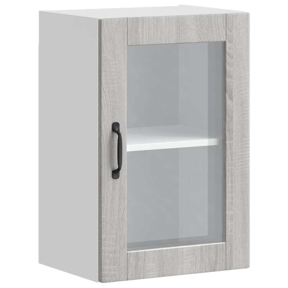 vidaXL Kitchen Wall Cabinet with Glass Door Porto Grey Sonoma