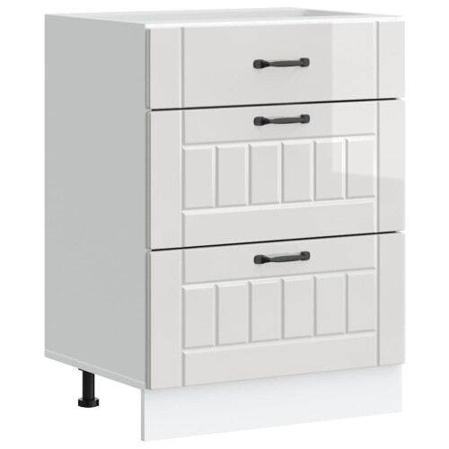 VidaXL vidaXL Kitchen Base Cabinet Lucca High Gloss White Engineered Wood