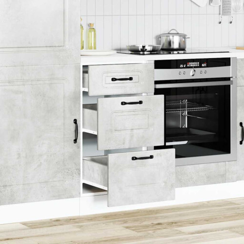 VidaXL vidaXL Kitchen Base Cabinet Kalmar Concrete Grey Engineered Wood 2