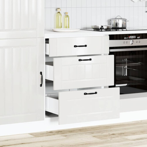VidaXL vidaXL Kitchen Base Cabinet Lucca High Gloss White Engineered Wood 2