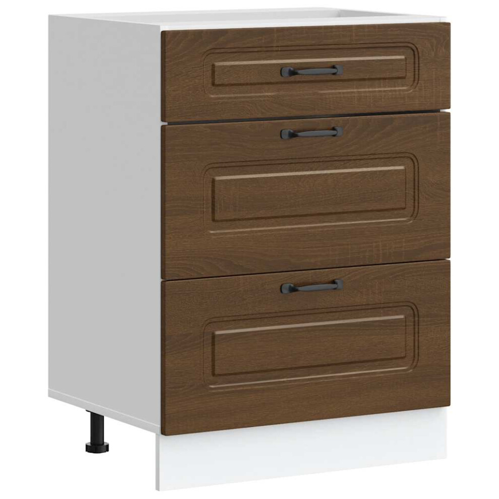 vidaXL Kitchen Base Cabinet Kalmar Brown Oak Engineered Wood sink base cabinet