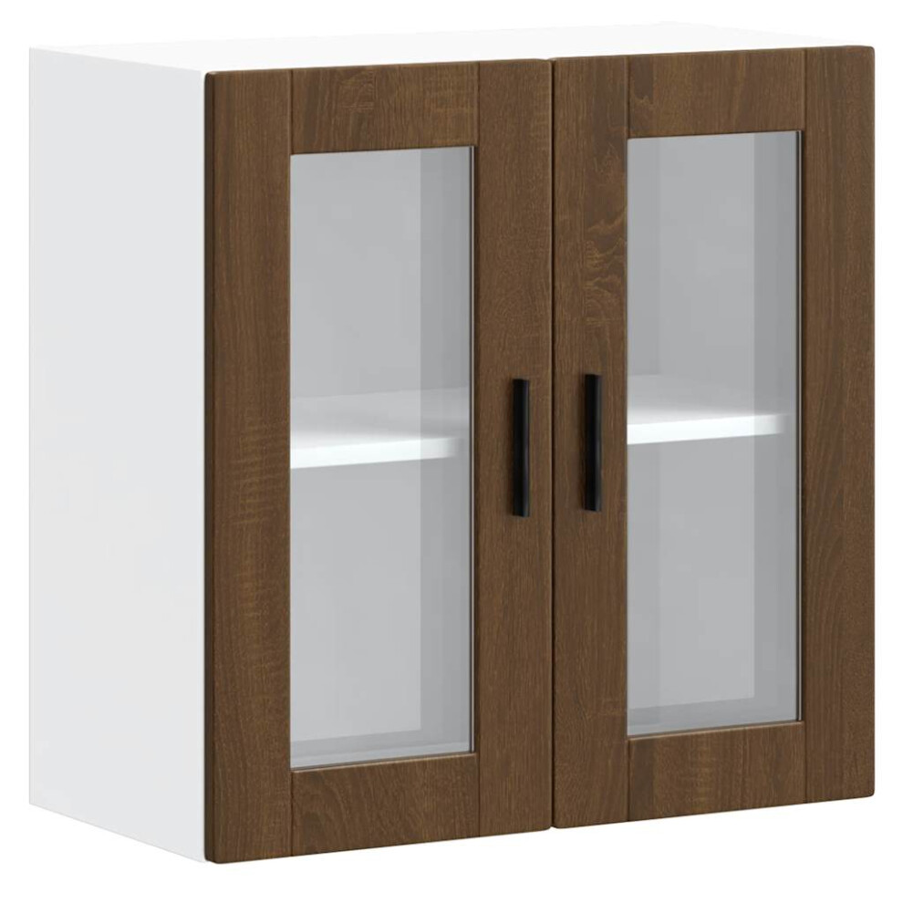 vidaXL Kitchen Wall Cabinet with Glass Door Porto Brown Oak kitchen wall unit