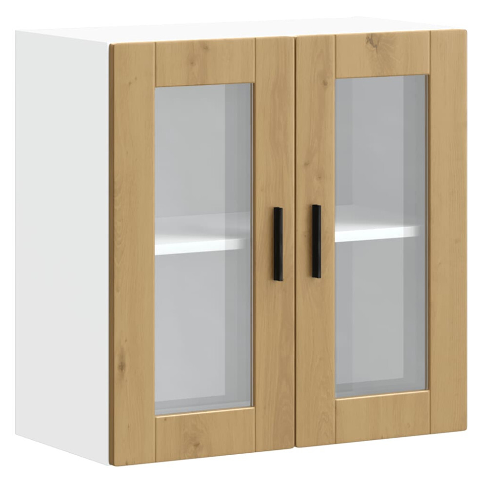vidaXL Kitchen Wall Cabinet with Glass Door Porto Artisan Oak