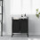 VidaXL vidaXL Laundry Basket 2 Compartments with Wheels Black Oak laundry hamper 3