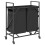 VidaXL vidaXL Laundry Basket 2 Compartments with Wheels Black Oak laundry hamper 8