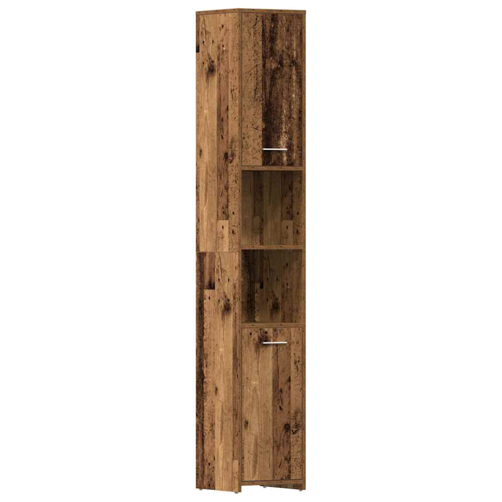 Vidaxl Bathroom Cabinet Old Wood 30X30x183.5 Cm Engineered Wood