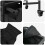 VidaXL vidaXL Laundry Basket 2 Compartments with Wheels Black Oak laundry hamper 10