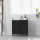 VidaXL vidaXL Laundry Basket 2 Compartments with Shelf Brown Oak laundry hamper 3