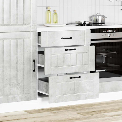 VidaXL vidaXL Kitchen Base Cabinet Lucca Concrete Grey Engineered Wood 2