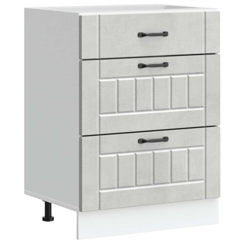 VidaXL vidaXL Kitchen Base Cabinet Lucca Concrete Grey Engineered Wood 1