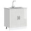 VidaXL vidaXL Sink Base Cabinet Lucca High Gloss White Engineered Wood 3