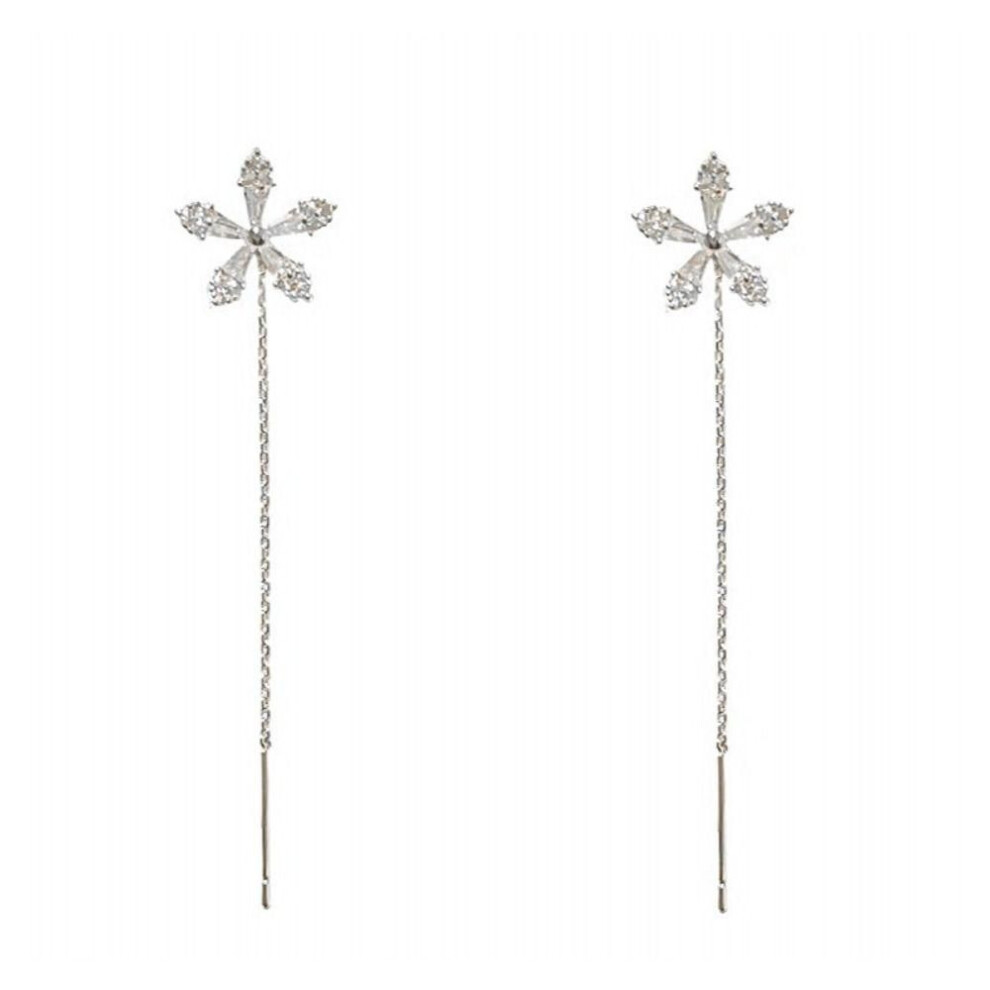 (silver) 3pairs Jewelry Lymphatic Drainage Ear Stud Slimming Flower Earrings  Women