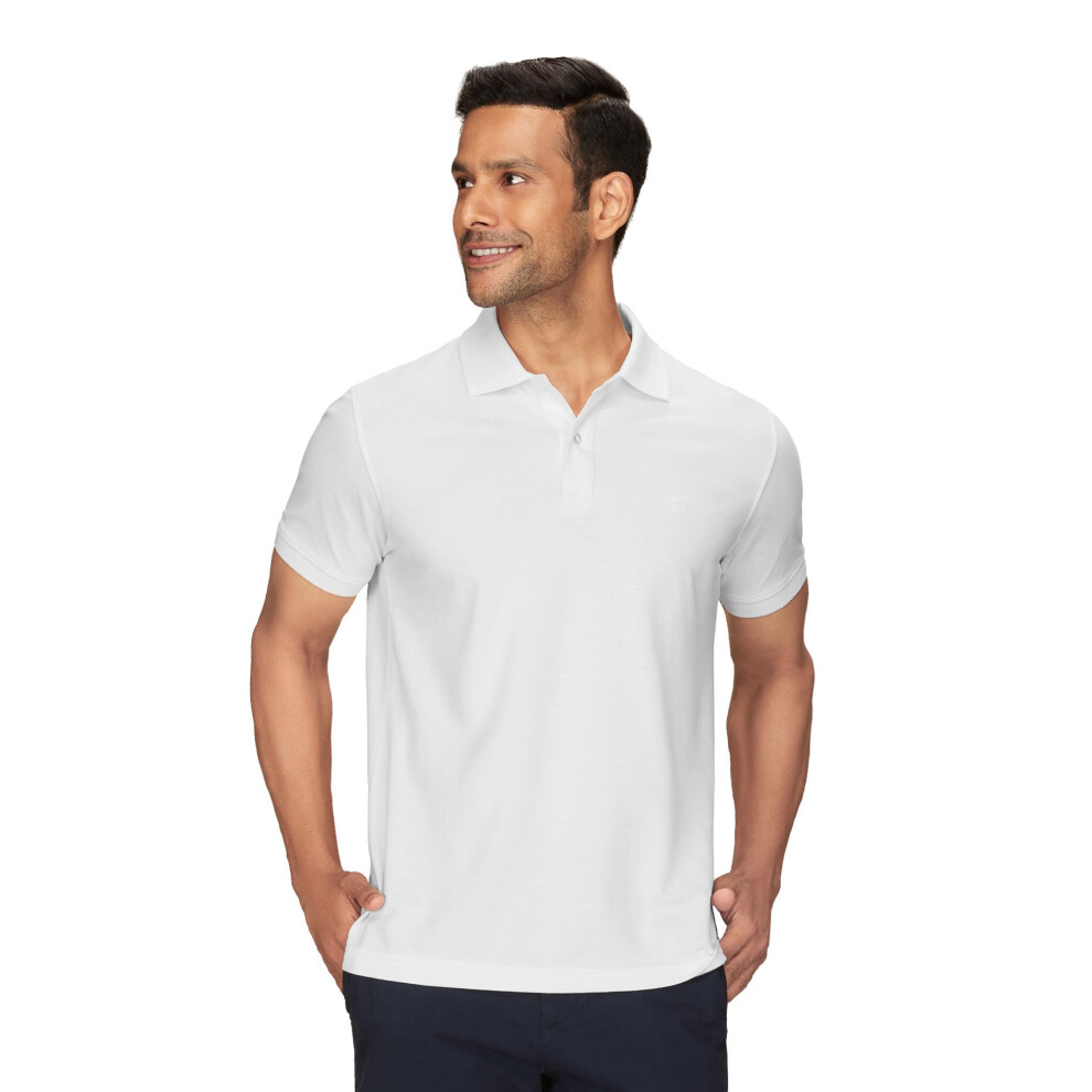 Xyxx Herren Solid Regular Fit Shirt (Xy_Cr14_Polo Tshirt_1_Weiß-image