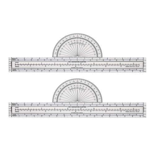 2 Pcs Plotter Plotting Tool Aviation Charts Air Navigation Pilot Accessories for Pilots