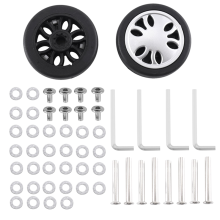 Kits de substituição de rodas de bagagem 50 mm x 13 mm, universal, ecológico, reparo em PU, 4 pares