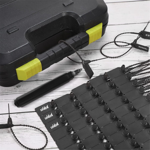 1000 Pcs Plastic Tamper Seals Tags Security Safety Numbered Zip Ties Labels Black 2