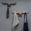 Vintage γάντζοι τοίχου Deer Antlers - κρεμάστρα ρούχων 28cm, βάση για διακοσμητικό γάντζο, B 4